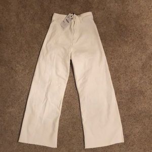 Zara Marine Straight white wide leg jeans NWT